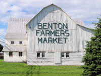 The white Benton Farmers' Market barn